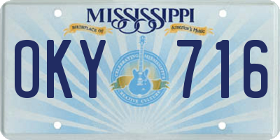 MS license plate OKY716