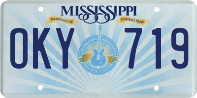 MS license plate OKY719