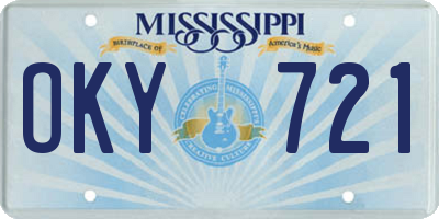 MS license plate OKY721