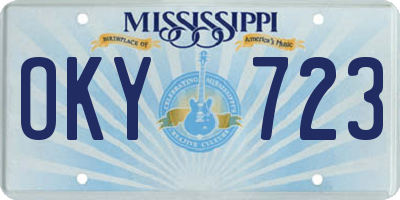 MS license plate OKY723