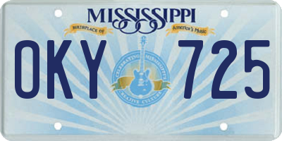 MS license plate OKY725