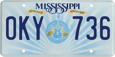 MS license plate OKY736