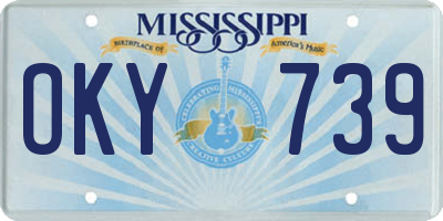 MS license plate OKY739