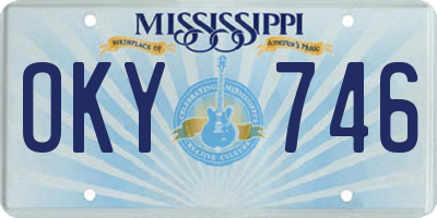 MS license plate OKY746