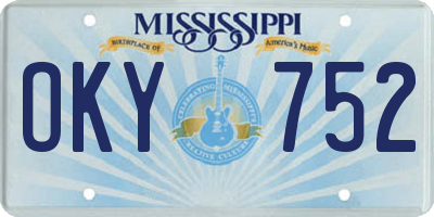 MS license plate OKY752