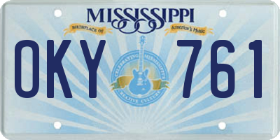 MS license plate OKY761