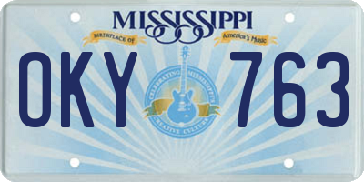 MS license plate OKY763