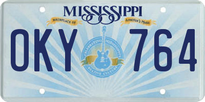 MS license plate OKY764