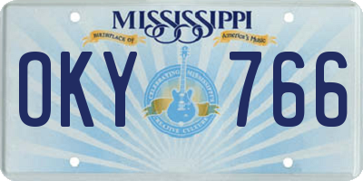 MS license plate OKY766