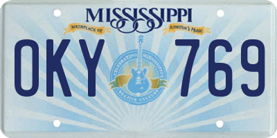 MS license plate OKY769