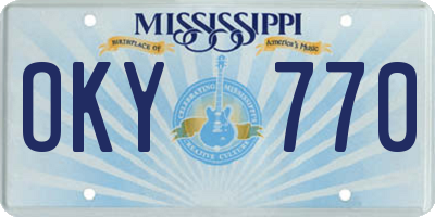 MS license plate OKY770