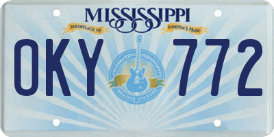 MS license plate OKY772