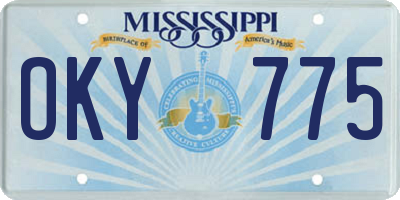 MS license plate OKY775