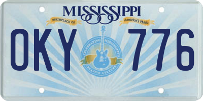 MS license plate OKY776