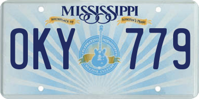 MS license plate OKY779