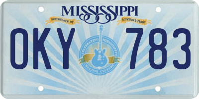 MS license plate OKY783