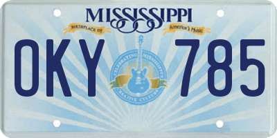 MS license plate OKY785