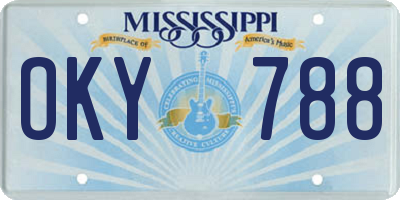 MS license plate OKY788