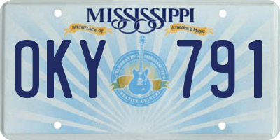 MS license plate OKY791