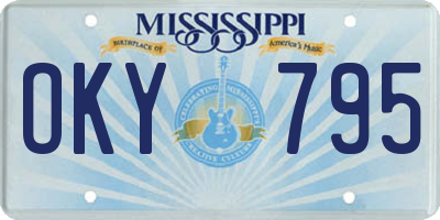 MS license plate OKY795