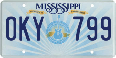 MS license plate OKY799
