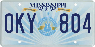 MS license plate OKY804