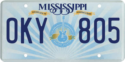 MS license plate OKY805
