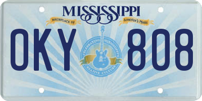 MS license plate OKY808
