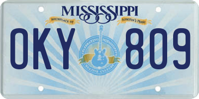 MS license plate OKY809