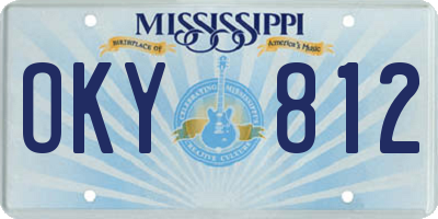 MS license plate OKY812
