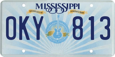 MS license plate OKY813