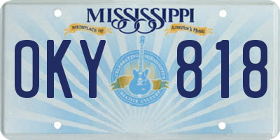 MS license plate OKY818
