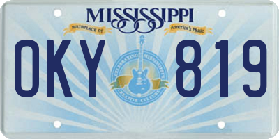 MS license plate OKY819