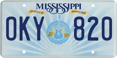 MS license plate OKY820