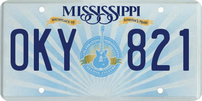 MS license plate OKY821