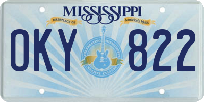 MS license plate OKY822