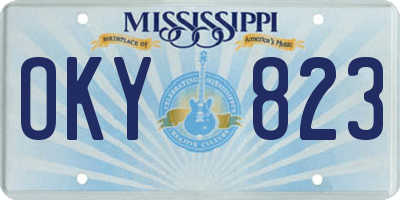 MS license plate OKY823