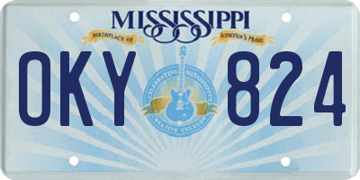 MS license plate OKY824