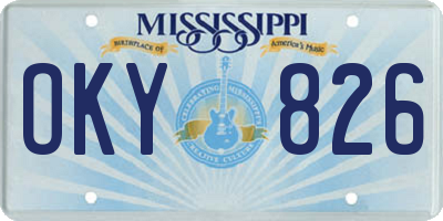 MS license plate OKY826