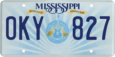 MS license plate OKY827
