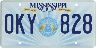 MS license plate OKY828
