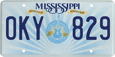 MS license plate OKY829