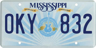 MS license plate OKY832