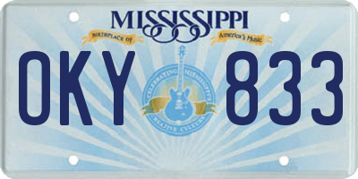 MS license plate OKY833