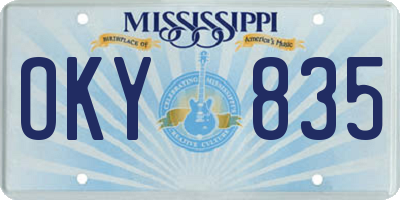 MS license plate OKY835