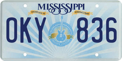 MS license plate OKY836