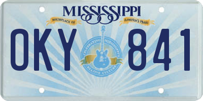 MS license plate OKY841