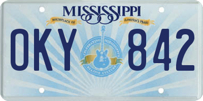 MS license plate OKY842