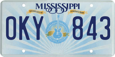 MS license plate OKY843