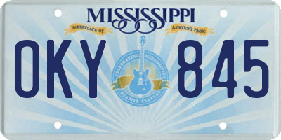 MS license plate OKY845